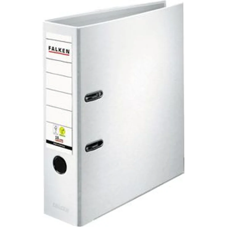 Falken Ordner 9984030, PP, A4, 8cm, Kunststoffordner, weiß – Bild 1