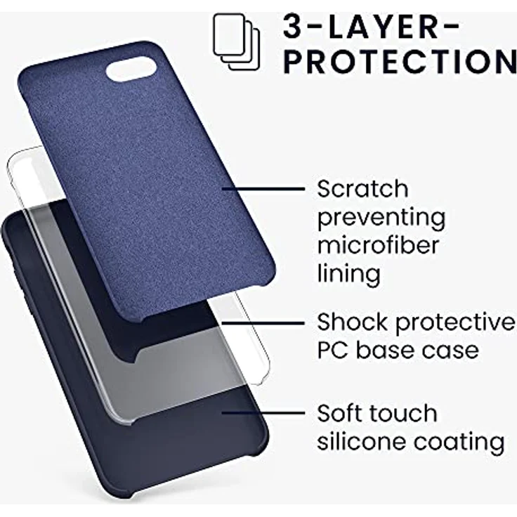 kwmobile TPU Case gummiert für Apple iPhone 7 / 8 Dunkelblau matt – Bild 2