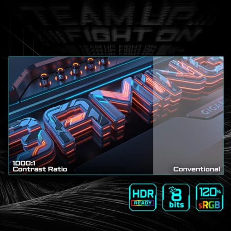 GIGABYTE GS25F2 25" FHD Gaming-Monitor, 1920 x 1080, 200Hz, 1ms Reaktionszeit, Display HDR 10, HDMI 2.0, DisplayPort 1.4 – Bild 9