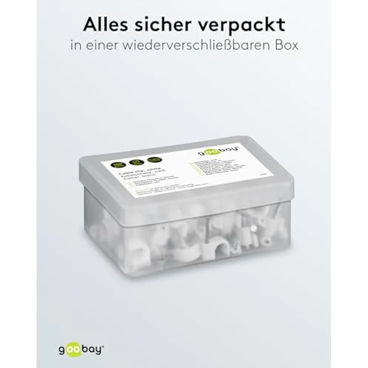 Goobay 17082 Kabelschelle für Kabel mit Kabeldurchmesser bis max. 10,0 mm weiß (100 Stück) - Preisvergleich – Bild 5
