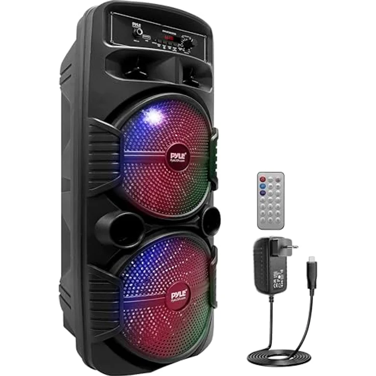 Pyle Partybox, Bluetooth Lautsprecher 600W mit Disco-LED Lichteffekten und 3 Eingängen – Bild 1