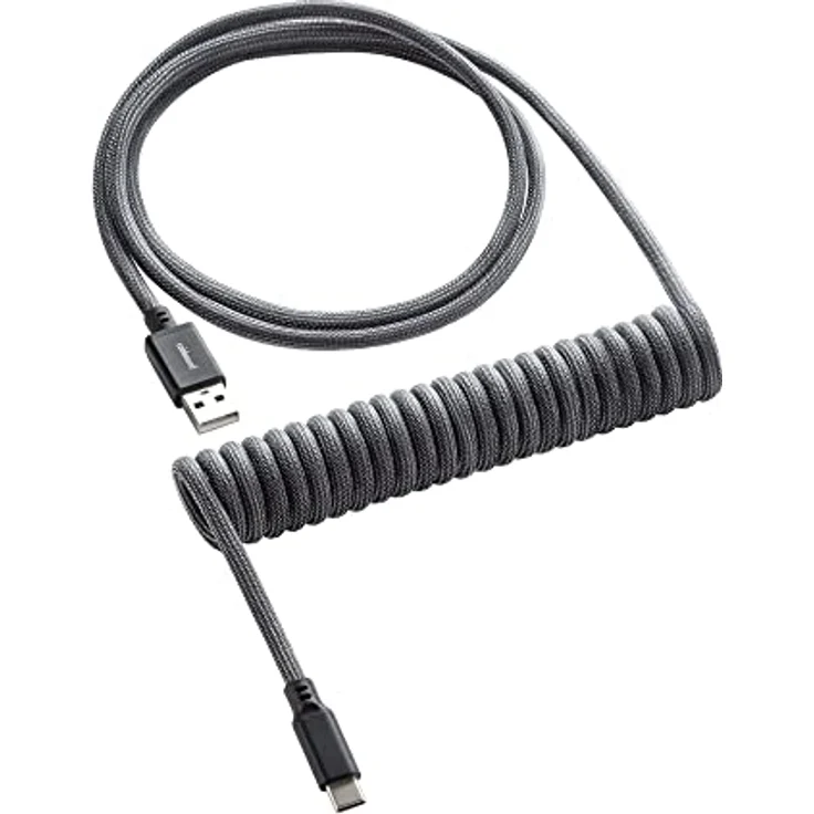 CableMod Classic Coiled Keyboard Cable - Spiralkabel für Tastatur USB C auf USB Typ A - Gaming Tastaturkabel 1,5m Lange - Hohe Lebensdauer - Grau – Bild 1
