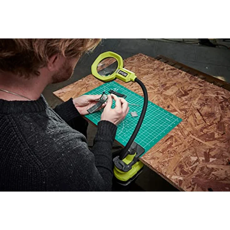 RYOBI 18 V ONE+ Akku-LED-Lupenleuchte RML18-0 (zwei Leuchtstufen mit 200 und 400 Lumen, 90 mm Linsendurchmesser, Vergrößerungsfunktion um das bis zu 2,25-fache, ohne Akku und Ladegerät) – Bild 5