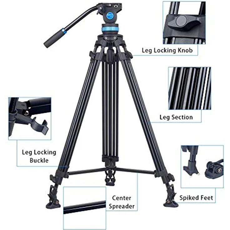 SIRUI SH-25 Broadcaststativ Starter mit Videoneiger – Bild 4