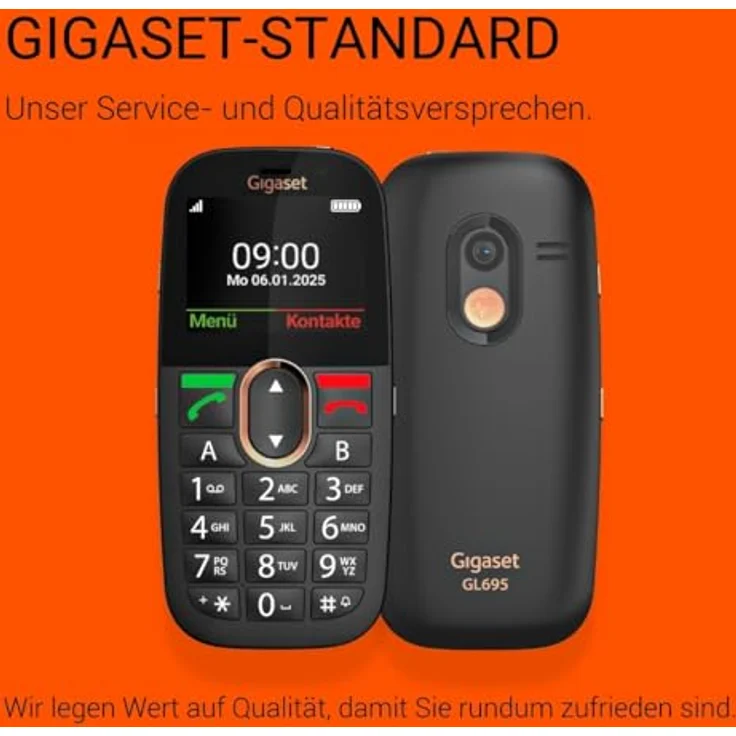 Gigaset GL695 Mobiltelefon – 4G mit Voice over LTE, 2,31" IPS-Display, große Tasten, 1400 mAh Akku, SOS-Notruftaste, Bluetooth 5.0, hörgerätekompatibel, schwarz – Bild 5