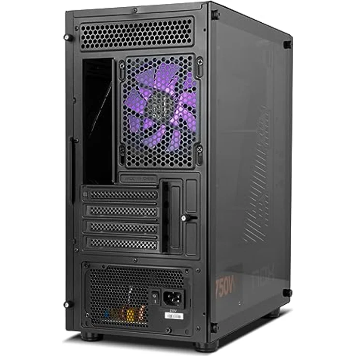 NOX XTREME PRODUCTS Infinity Zeta - M-ATX/ITX ARGB Rainbow Dynamic Mini Tower, gehärtetes Glas-Seitenteil, Platz für 6 Lüfter, kompatibel mit bis zu 310mm Grafikkarten, USB 3.0, Schwarz – Bild 4