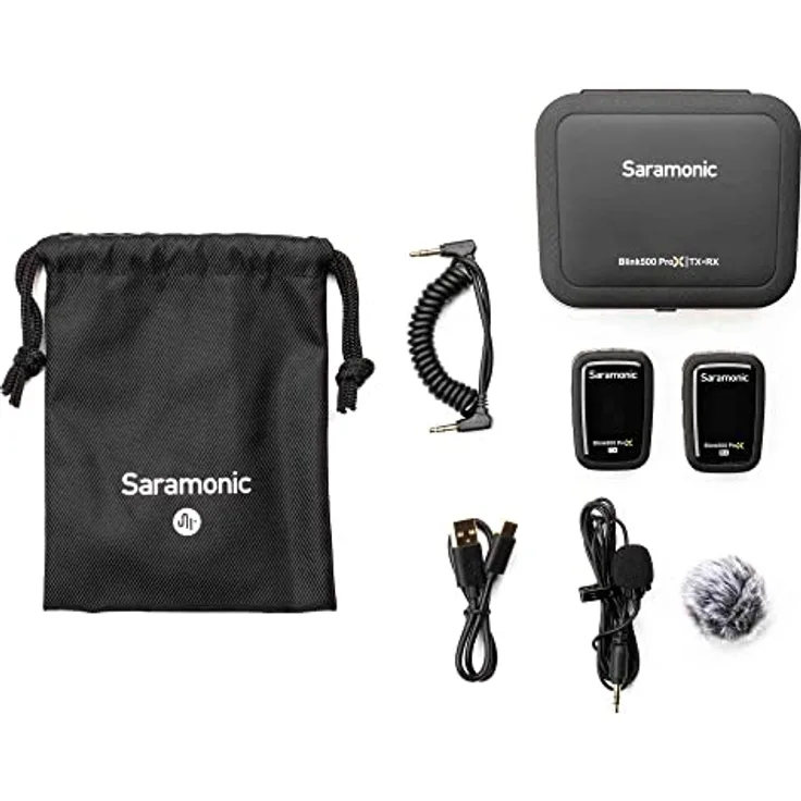 Saramonic BLINK500 Prox B1, Kabelloses Mikrofonsystem mit 2,4 GHz, 100 m Reichweite, ultra-niedrige Latenz und langer Akkulaufzeit