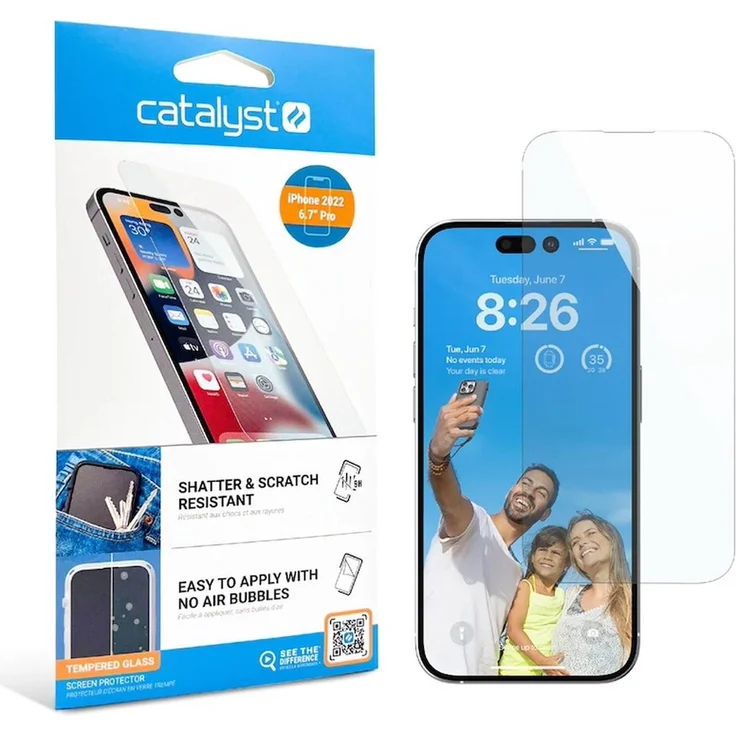 Catalyst Tempered Glass Screen Protector iPhone 14 Plus, Displayschutzfolie aus gehärtetem Glas mit oleophober Beschichtung, Transparent