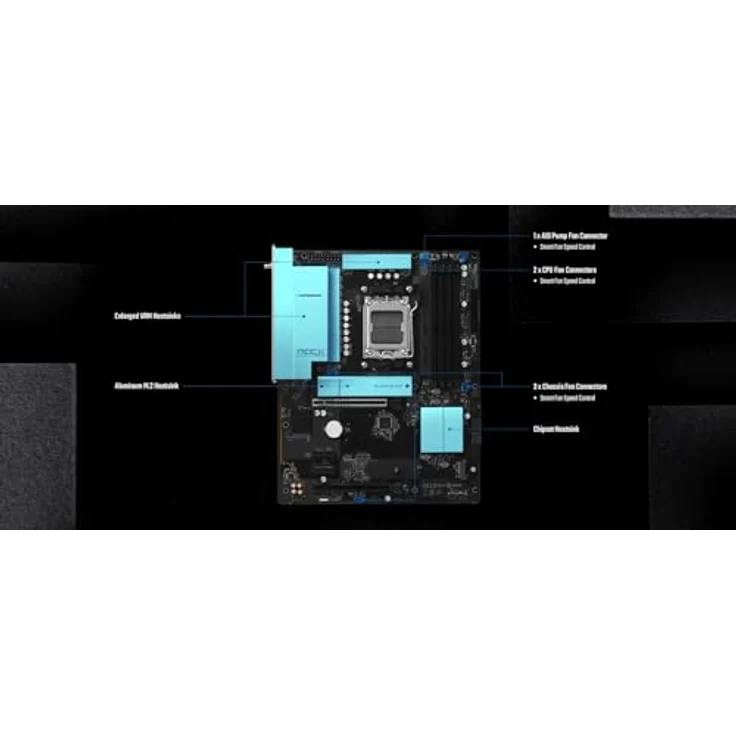 ASRock B850 Rock WiFi7 AM5 ATX Mainboard, PCIe 5.0, 4x DDR5, 2.5G LAN, HDMI/USB-C – Bild 4