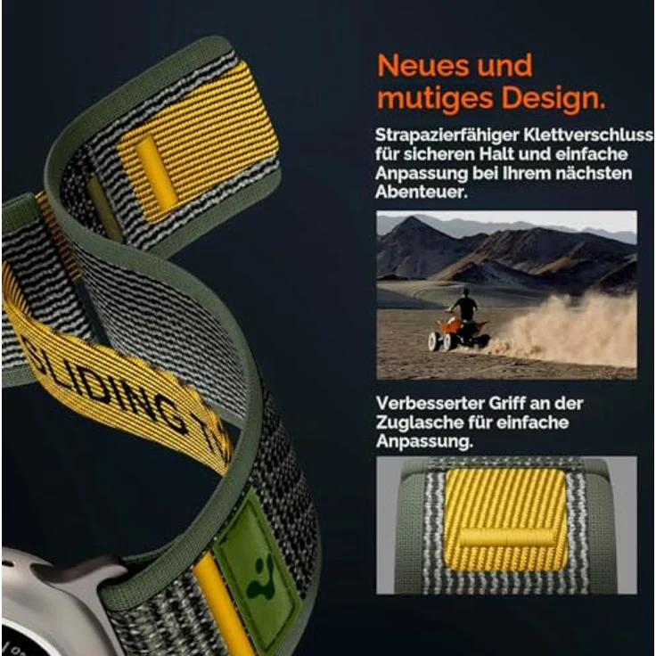 Spigen Athlex Air Strap für Apple Watch 44 / 45 / 46 / 49 mm, atmungsaktives Stoffmaterial, grün – Bild 6