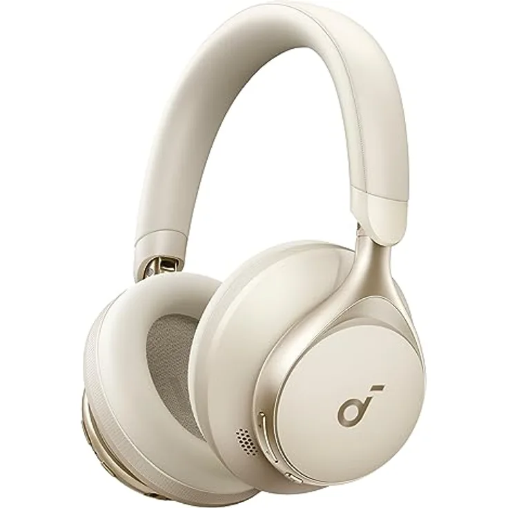 soundcore Space One Kabellose Over-Ear Bluetooth Kopfhörer, Aktives Noise Cancelling, 2X stärkere Stimmunterdrückung, 40h Wiedergabe, App, Hi-Res Audio, Bluetooth 5.3 (Cafe Latte)