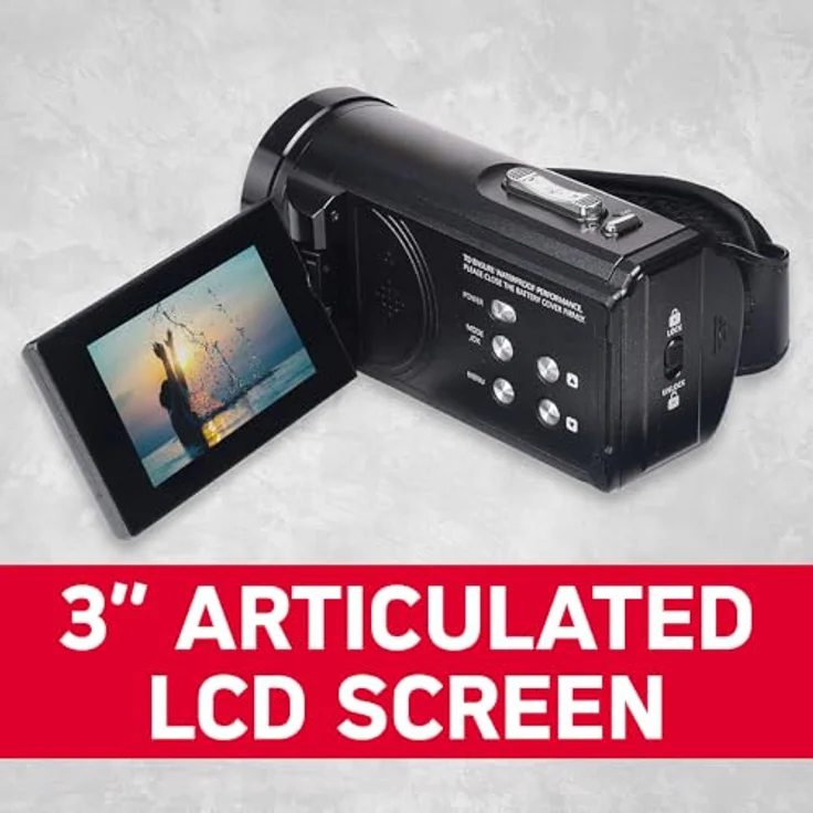 AgfaPhoto Realimove CC4000W – 4K Camcorder, 24 MP, wasserdicht bis 5 m, 18x Digitalzoom, 3" Display, schwarz – Bild 4