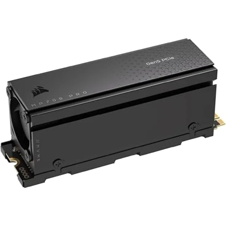 Corsair MP700 PRO Mit Luftkühler 2TB M.2 PCIe Gen5 x4 NVMe 2.0 SSD - M.2 2280 - Bis zu 12.400MB/sec Sequentielles Lesen - High-Density TLC NAND - Schwarz