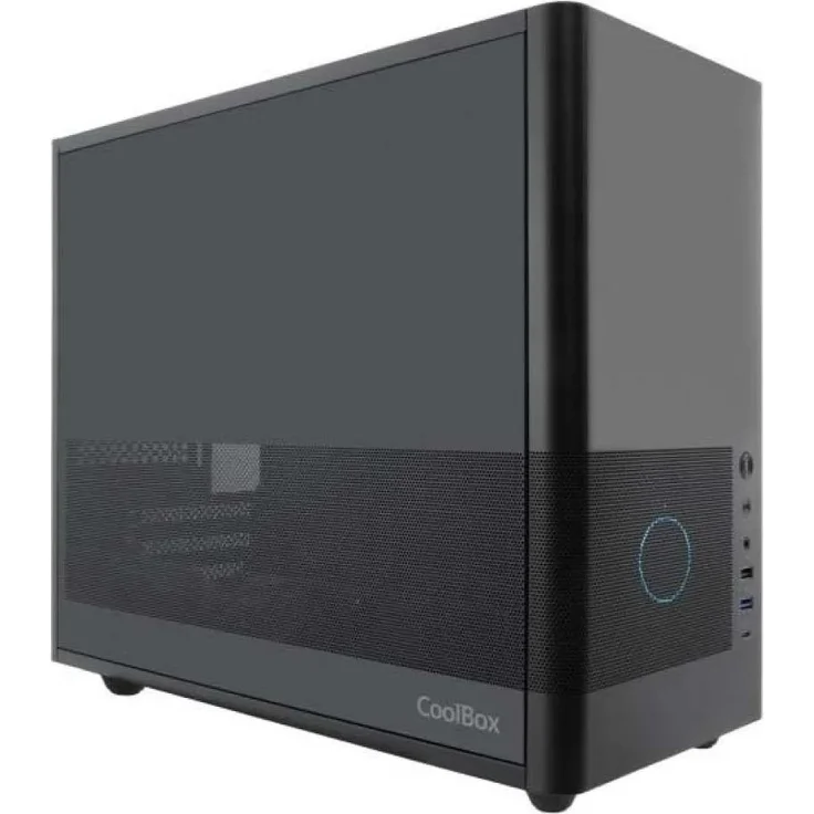 CoolBox COO-CHA-MP2-0, Midi Tower PC Gehäuse in Schwarz, kompatibel mit Mini-ATX, Mini-ITX, micro ATX, 3x 2.5" und 1x 3.5" Erweiterungsschälen