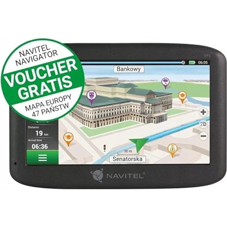 Navitel E501, Fahrzeug Navigation mit 5" TFT Touchscreen, vorinstallierten 47 Karten, Blitzerwarnung und kostenloser Kartenaktualisierung – Bild 2