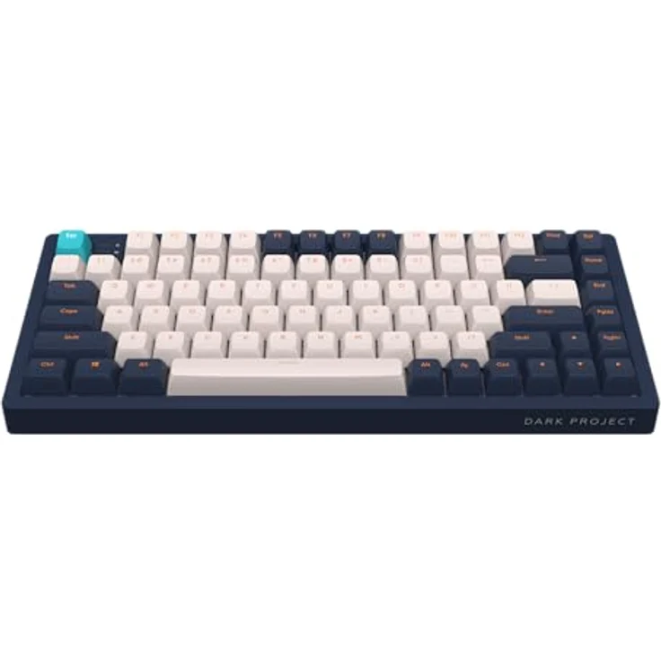 Dark Project KD83A, RGB ANSI Englische Gaming Mechanische Tastatur, 87 Tasten, Elfenbein/Marineblau – Bild 1