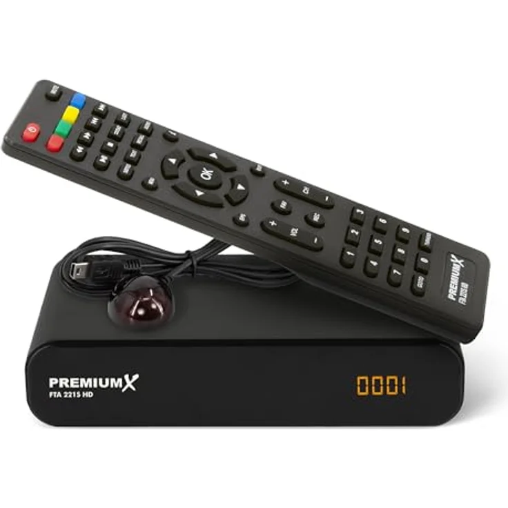 PremiumX HD 221S, Mini Sat Receiver DVB-S2 für unverschlüsseltes Full HD, HDMI, SCART, USB Multimedia-Player, 4000 Programmspeicherplätze, Astra vorprogrammiert – Bild 1