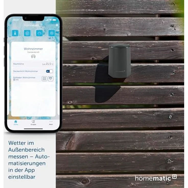 Homematic IP Temperatur- und Luftfeuchtigkeitssensor – außen, anthrazit (HmIP-STHO-A) – Bild 2