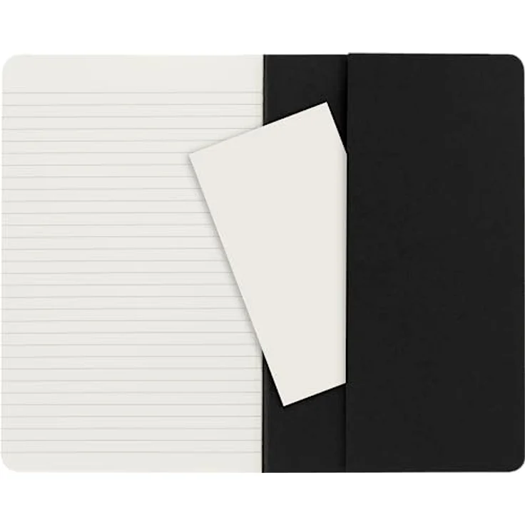 Moleskine Cahier Notizbuch, 3er Set, Large/A5, liniert, stabiler schwarzer Kartoneinband mit Fadenheftung, heraus trennbare Seiten, große Innentasche – Bild 4