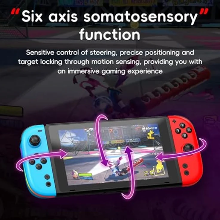 Wigento Joysticks für Nintendo Switch, Split Controller mit Hall Effekt, RGB Beleuchtung, weiß – Bild 8