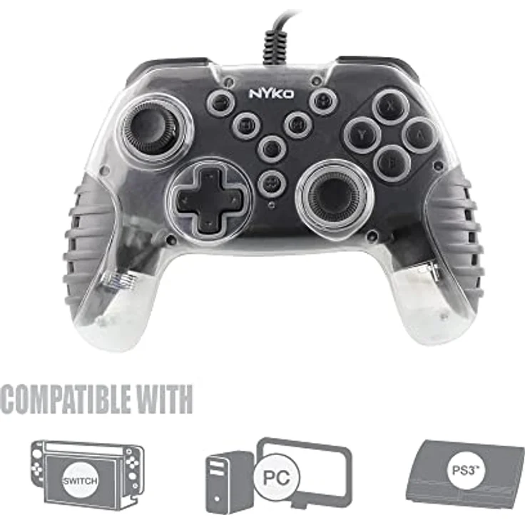 Nyko Air Glow Wired Controller für Nintendo Switch, ergonomischer Gaming Controller, schwarz – Bild 8