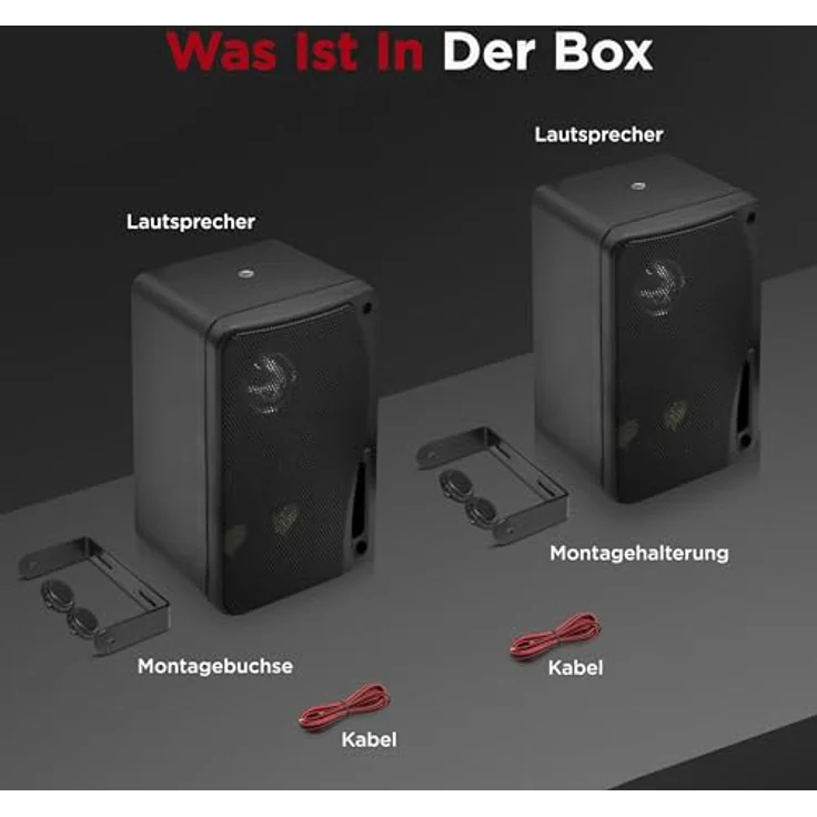Pyle Wasserdichte Lautsprecher 3.5-Zoll-200-Watt 3-Wege Wetterfeste Mini Box, Schwarz, PLMR24B Kompakt-Lautsprecher schwarz – Bild 8