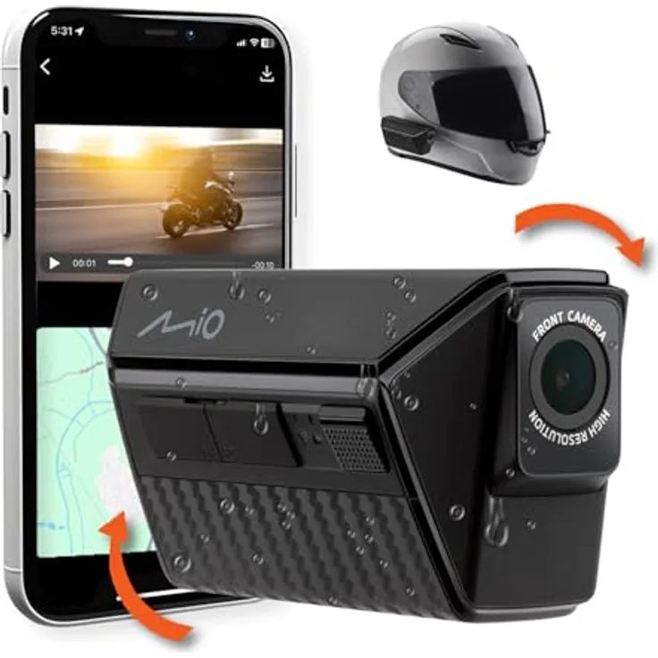 Mio MiVue MP30, Dashcam mit WLAN, integriertem Mikrofon, Nachtsicht, GPS-Empfänger und Beschleunigungssensor, Schwarz
