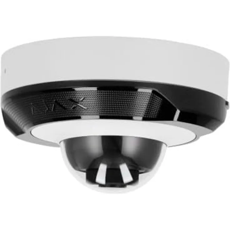 AJAX DomeCam Mini (5 Mp/2,8 mm) weiß. Verkabelte IP-Kamera mit 2.880 × 1.620 px Auflösung und 100°-110° Blickwinkel