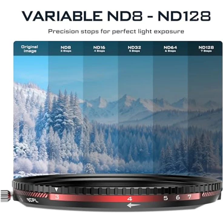 Freewell V2 Series Magnetic Filter, ND/CPL 3-7 Stops, 82 mm, Objektivfilter, Schwarz – Bild 4