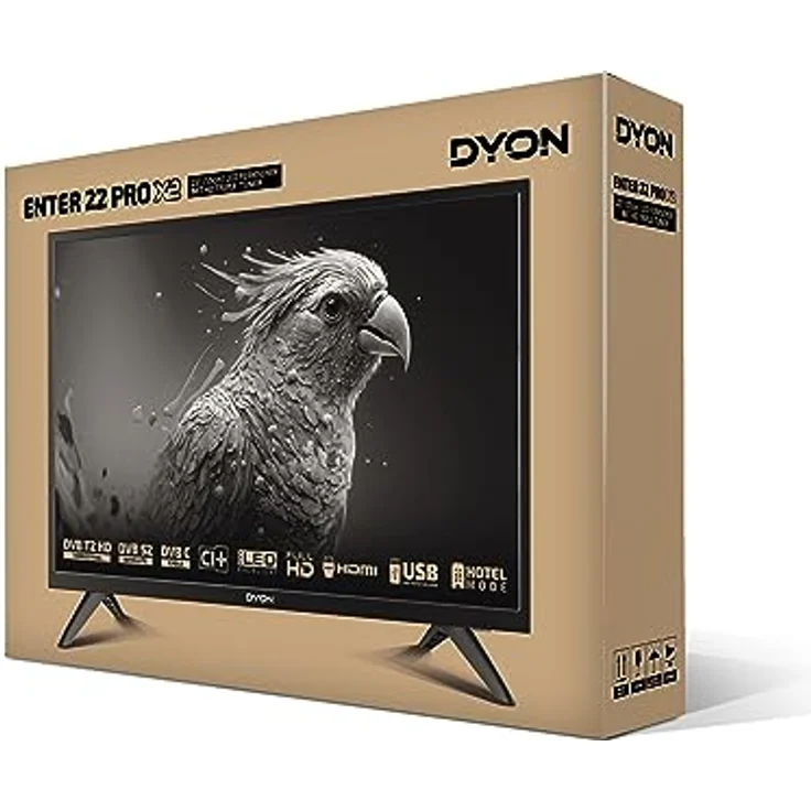 DYON Enter 22 Pro X2 55 cm (22 Zoll) Full-HD Fernseher (Triple Tuner (DVB-C/-S2/-T2), Hotelmodus, USB-Media Player) [Modelljahr 2023], Schwarz – Bild 2