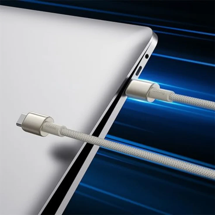 Baseus Tungsten Gold USB-C Ladekabel, 100 W, 1 m, hohe Datenübertragungsgeschwindigkeit bis 480 Mbit/s, gold – Bild 5