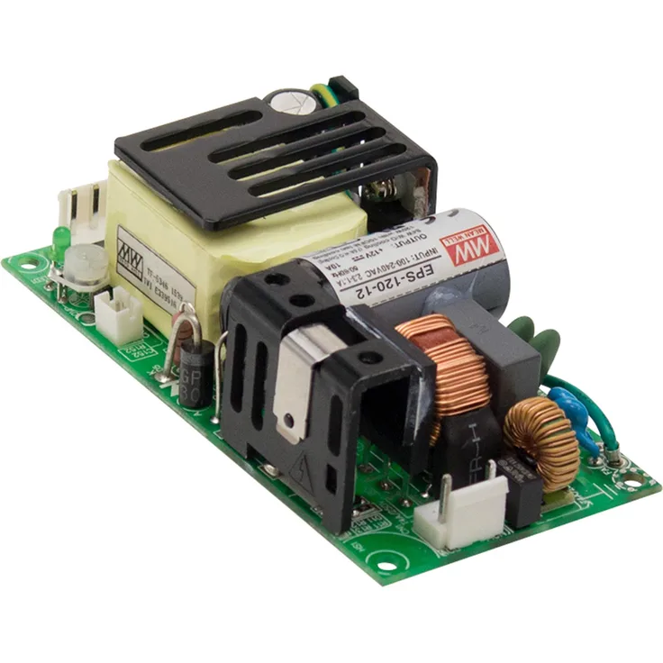 Mean Well EPS-120-12, AC/DC-Netzteilbaustein, open frame, 12.6 V/DC, 10 A, regelbare Ausgangsspannung, kompakt mit 1HE-Design