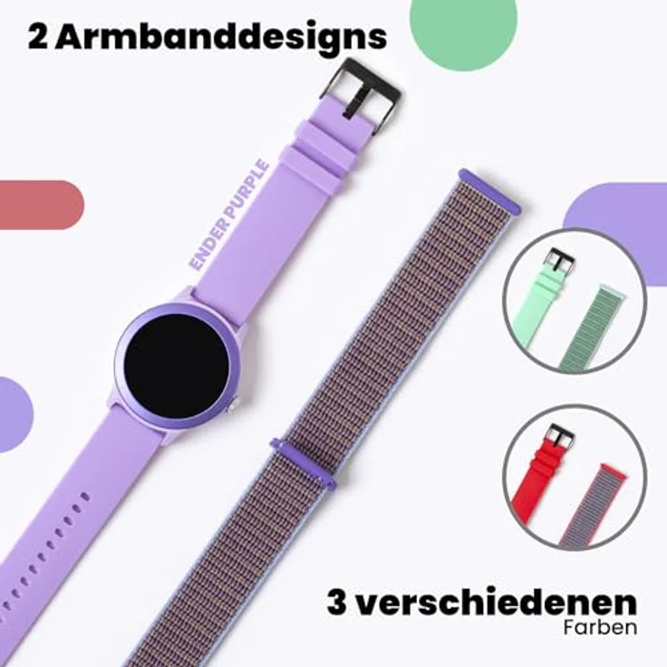 SPC Smartee Duo Vivo, Smartwatch mit 1,27-Zoll IPS-Touchscreen, IP68 wasserdicht, Herzfrequenzsensor, 128 GB Speicher, violett – Bild 2
