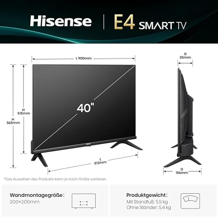 Hisense 40E4QT, 40" Full HD Smart TV Fernseher mit DTS Virtual:X und VIDAA Betriebssystem – Bild 3
