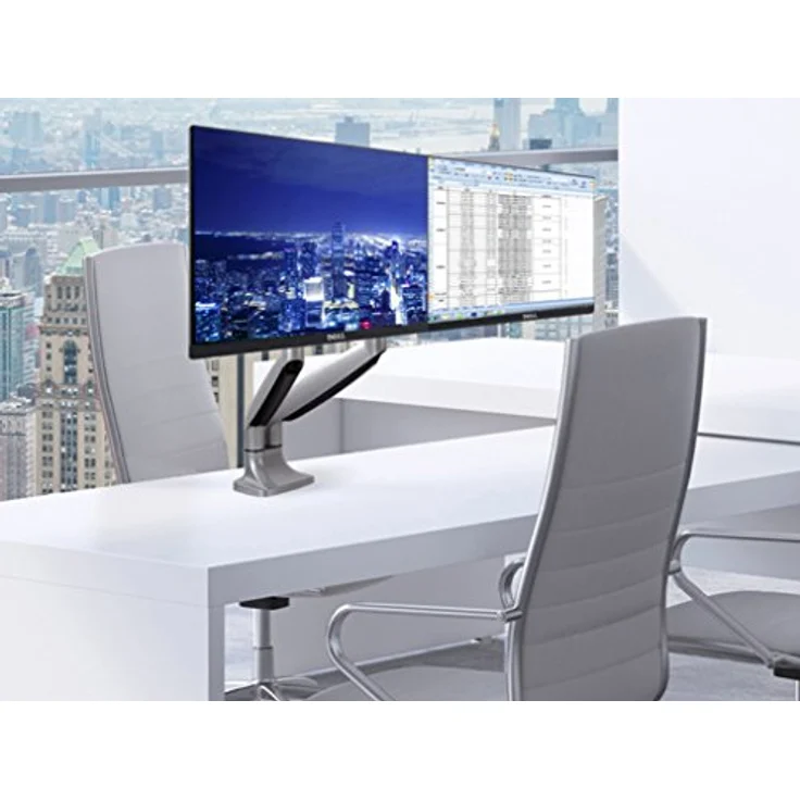 Gasdruck Dual 2 Fach Aluminium Tischhalterung für LED und LCD Monitore bis 32 Zoll VESA 75x75 100x100 HALTERUNGSPROFI OFFICE-GS324A (2 Monitore) – Bild 6