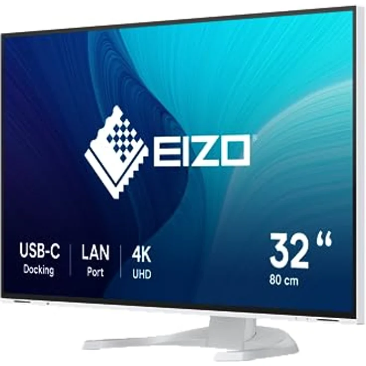 EIZO FlexScan EV3240X-WT 80 cm (31,5 Zoll) Monitor (USB-C (94W PD), DisplayPort, HDMI, USB-Hub, RJ-45 LAN, KVM Switch, 5 ms Reaktionszeit, 3840 x 2160 (4K UHD)) weiß – Bild 3