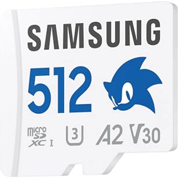 Samsung Sonic the Hedgehog(TM) 512 GB microSD-Karte + SD-Adapter, UHS-I U3, Full HD & 4K UHD, 180 MB/s Lesen, 130 MB/s Schreiben, Datenspeicher für Handheld-Konsolen, Blau – Bild 2