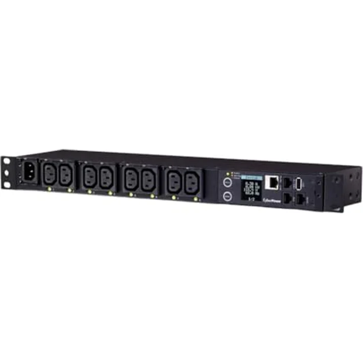 CyberPower PDU81004, Rackmount 1U, Switched PDU, Metered-by-Outlet Leistungssteuerung, 230V/10A Eingang, IEC-320 C13 Ausgang (8), SNMP-Netzwerkanschluss, PowerPanel Software – Bild 2