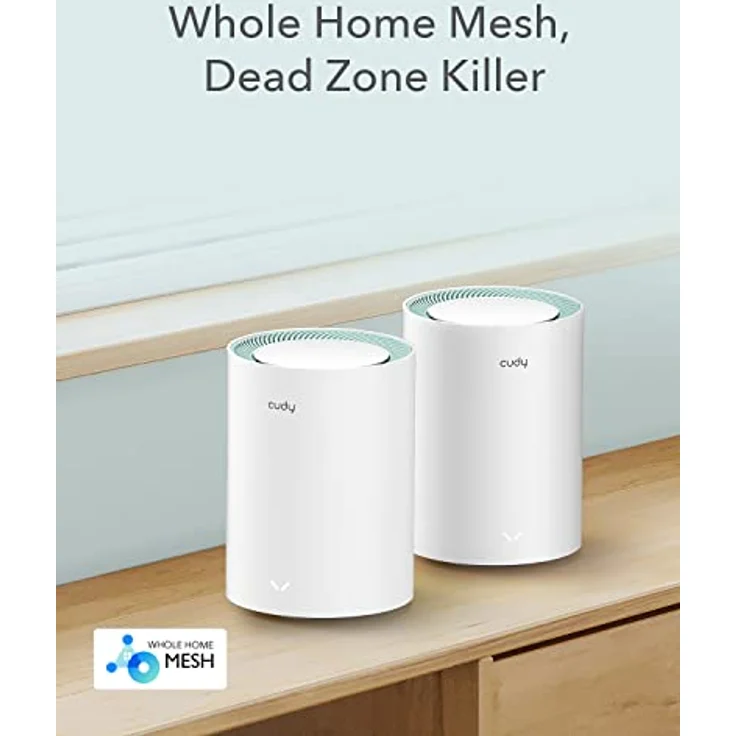 Cudy AC1200 Gigabit Whole-Mesh-WLAN-System, Dualband, WLAN-Extender, Gigabit-Ports, High-Gain-Antennen, VPN, Cloudflare, Verbindung von bis zu 100 Geräten, M1300 2er-Pack – Bild 2