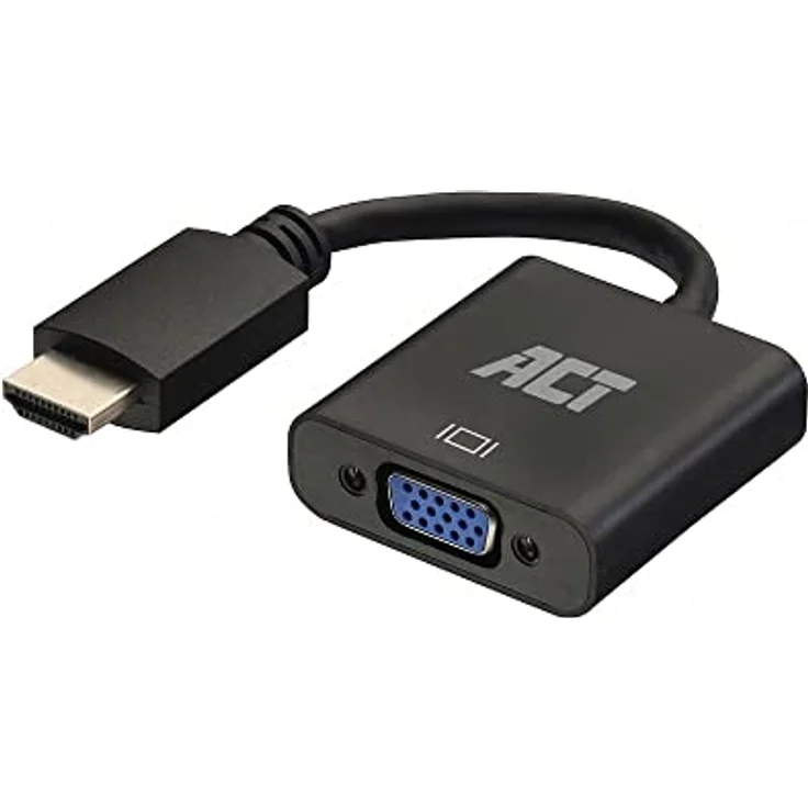 ACT HDMI auf VGA Adapter AC7535, UXGA 1920x1200, verbindet PC/Laptop mit VGA-Monitor/Projektor, hochwertige Verarbeitung, kompaktes Design – Bild 1