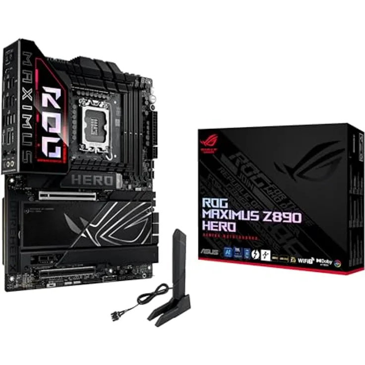 ASUS ROG Maximus Z890 Hero Gaming Mainboard Sockel Intel LGA 1851 (ATX, DDR5, NitroPath DRAM, WiFi 7, PCIe 5.0 M.2, Thunderbolt 4, DIMM Flex) - Fortschrittliches AI Mainboard