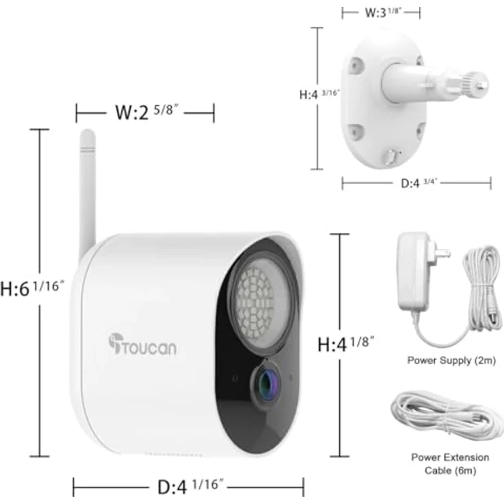 Toucan Security Light Camera with Radar Motion Detection (1920 x 1080 Pixels), Netzwerkkamera, Schwarz, Weiss - Überwachungskamera mit präziser RADAR-Bewegungserkennung und 1200 Lumen Sicherheitsleuchte – Bild 4