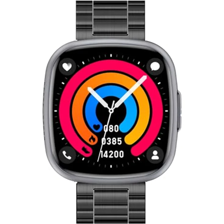 Knauermann NEO 2 (2025), Gesundheitsuhr Smartwatch in Schwarz, EKG + HRV Funktion, Blutdruckmessung, Schlafapnoe-Überwachung, Titan Gliederarmband – Bild 2