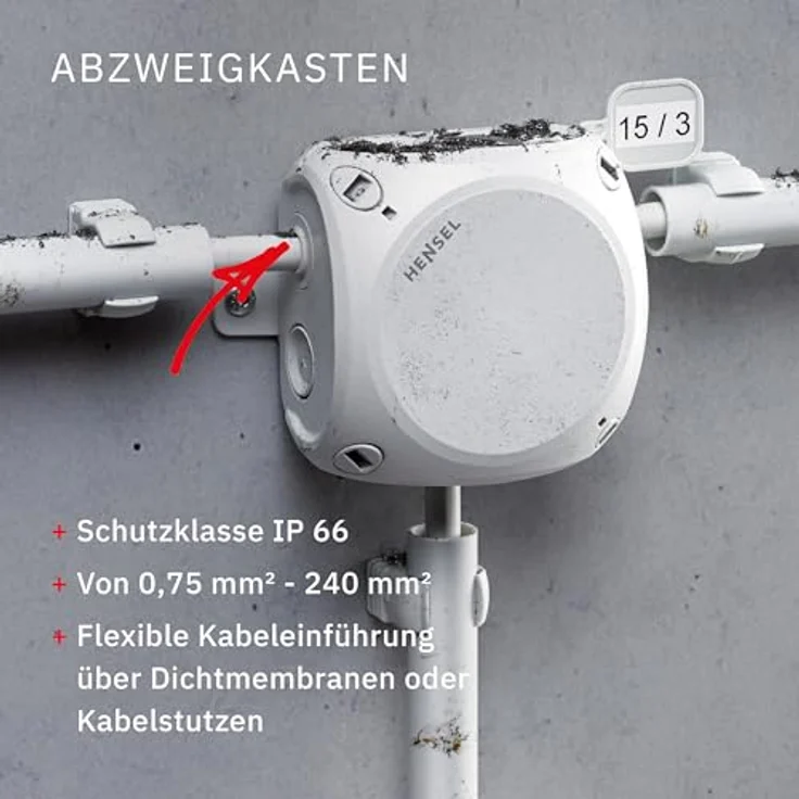 Hensel Kabelabzweigkasten DK 0606 G 1,5-6qmm Dose, Gehäuse für Montage auf der Wand-Decke 4012591124993 – Bild 3