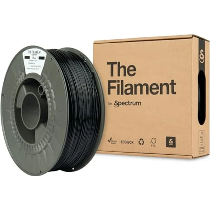 Spectrum Filaments PLA Refill, 1 kg, 1,75 mm, 3D-Druckmaterial, Made in EU, Midnight Black – Bild 1