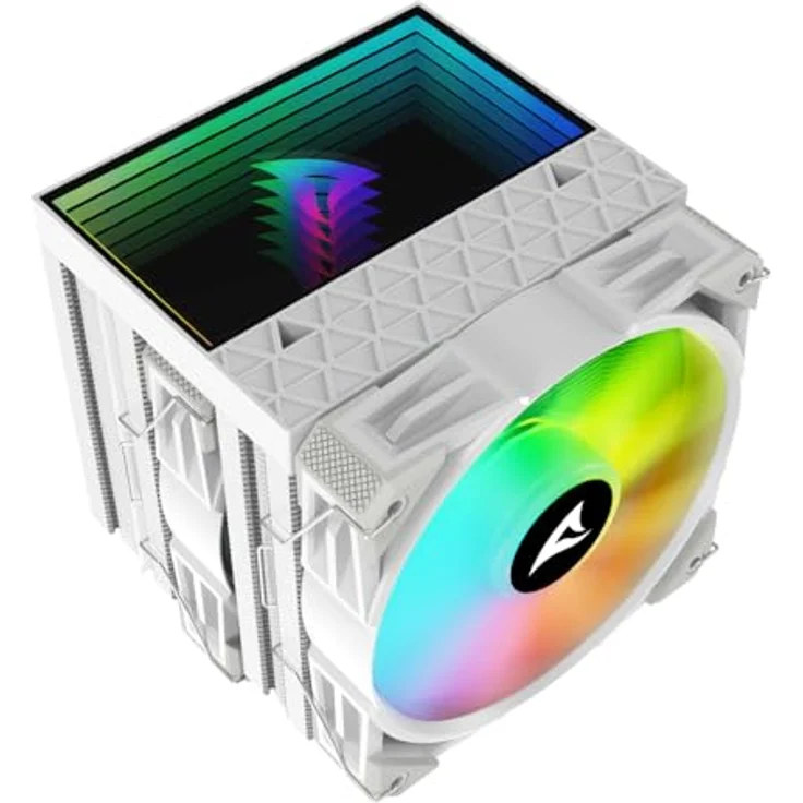 Sharkoon A60 RGB White, CPU Kühler mit 12 cm Lüfter, 159 mm, RGB-Beleuchtung, hoher Luftstrom – Bild 7