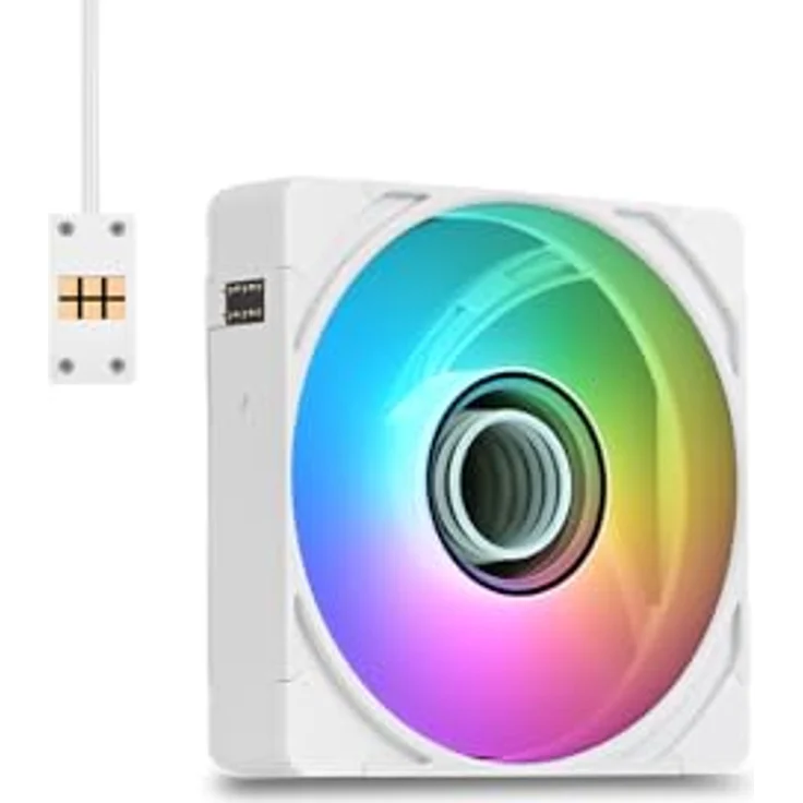 Thermaltake CT140 EX Infinity ARGB Sync, 140-mm-ARGB-PWM-Lüfter im 3er-Pack mit Dual Infinity Mirrors und MagForce 2.0, Farbe: Snow – Bild 3