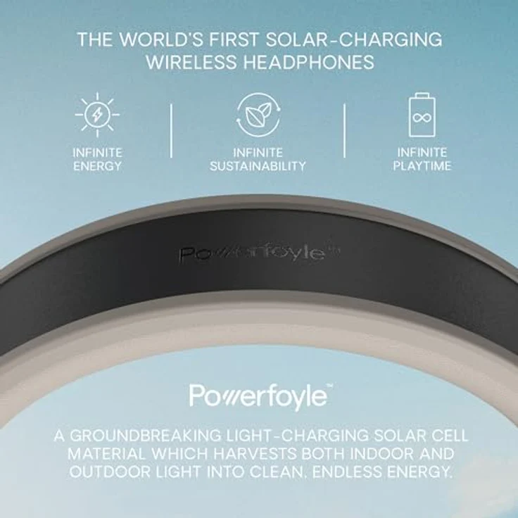 Urbanista Los Angeles Solar Over Ear Kopfhörer Bluetooth 5.0 mit Active Noise Cancelling, Kopfhörer kabellos, grenzenlose Spielzeit, ANC True Wireless Headphones mit Mikrofon, Wüstengrau – Bild 2