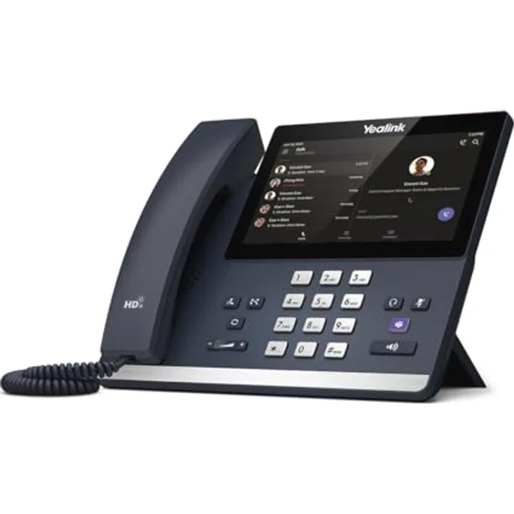 Yealink MP56 E2 Teams Systemtelefon, VoIP mit 7 Zoll Touchscreen, graues Design, Optimal HD Audio, PoE-Unterstützung