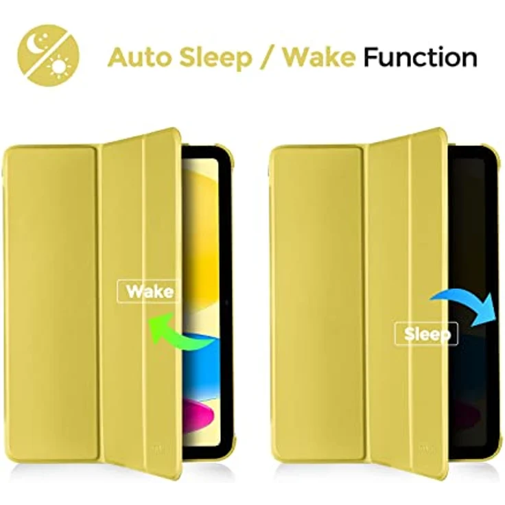 ProCase Hülle für iPad A16 11 Generation 2025 11"/ iPad 10. Generation 2022 10,9'' - Leicht Dünn Hard Case mit Auto Wake/Sleep Funktion - Gelb – Bild 4